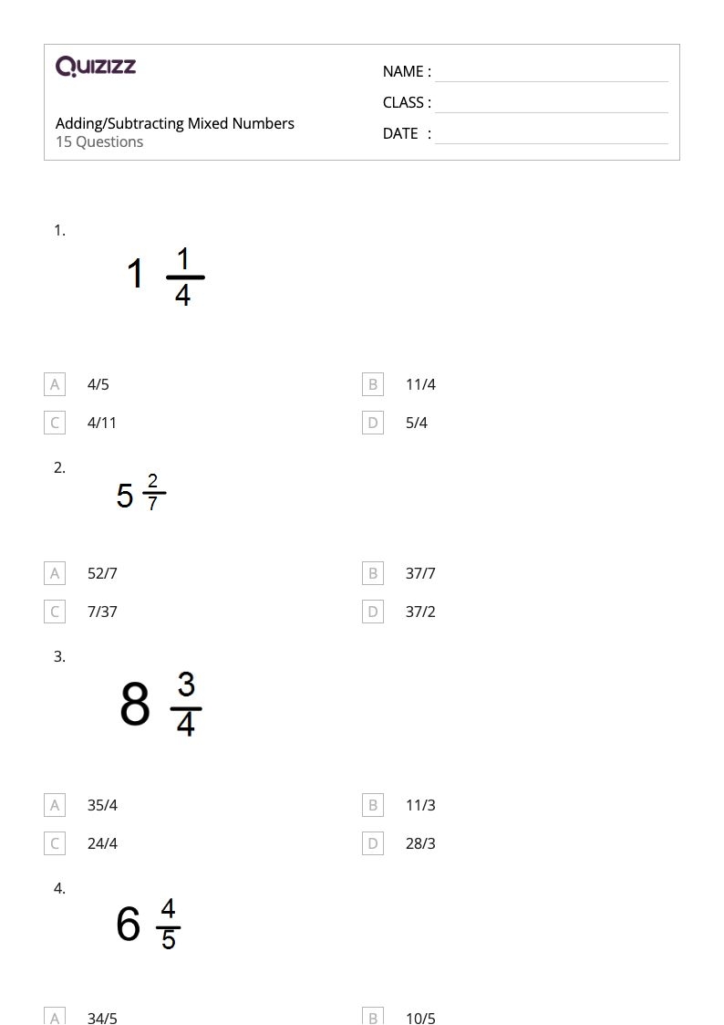 subtracting mixed numbers with renaming worksheet