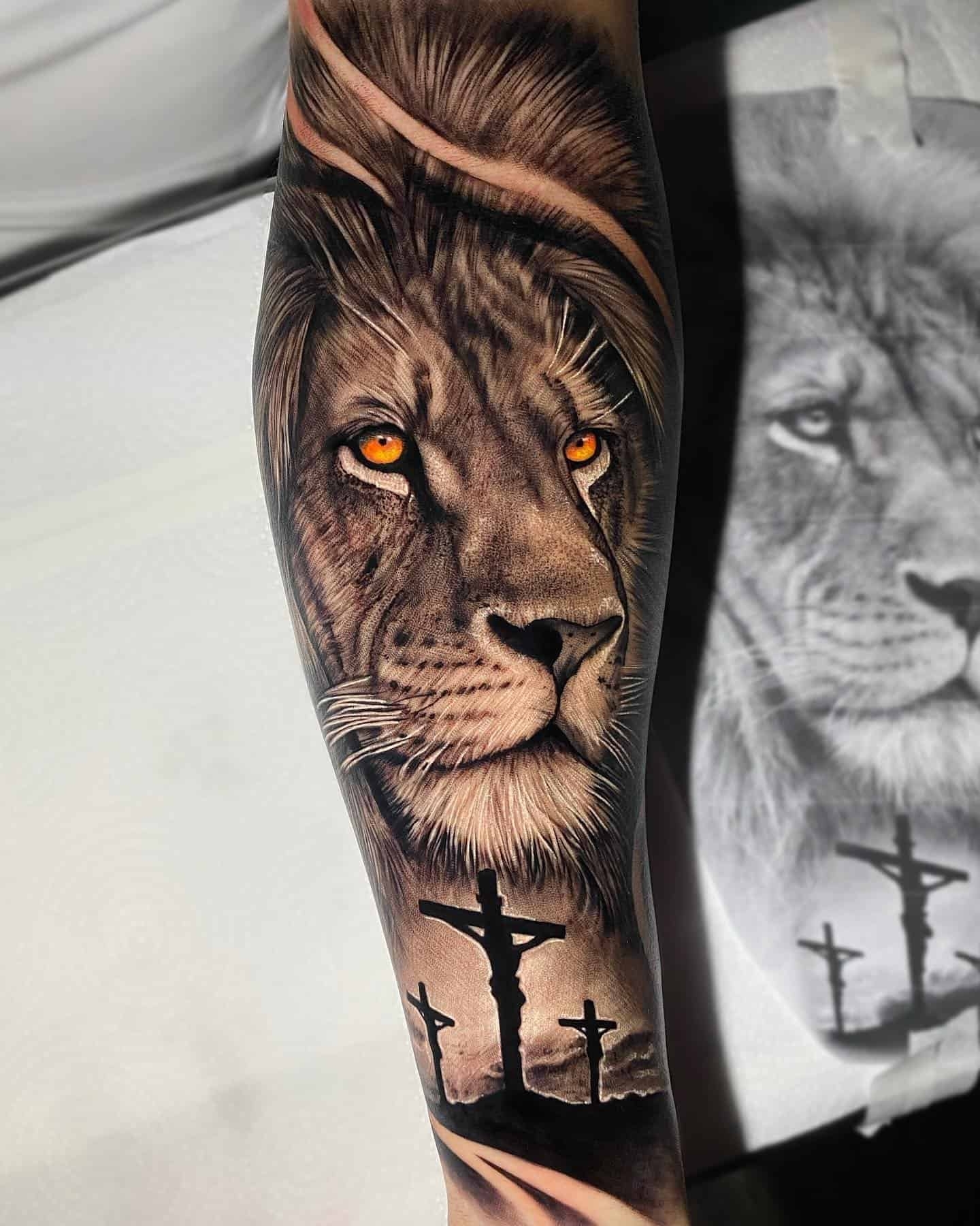 5hrs Permanent Lion Half Sleeve Tattoo 20000 54 OFF