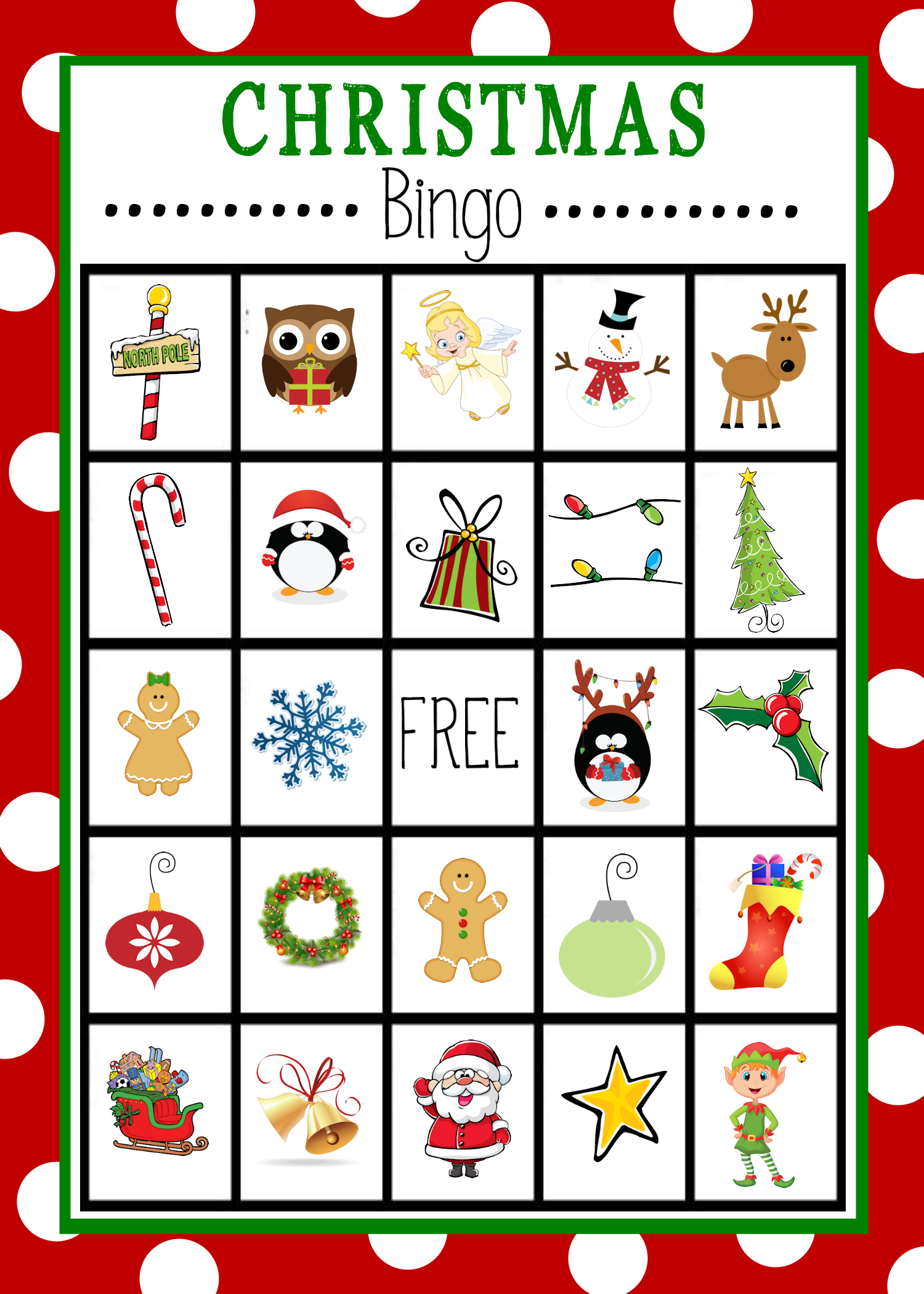 free printable bingo games for christmas