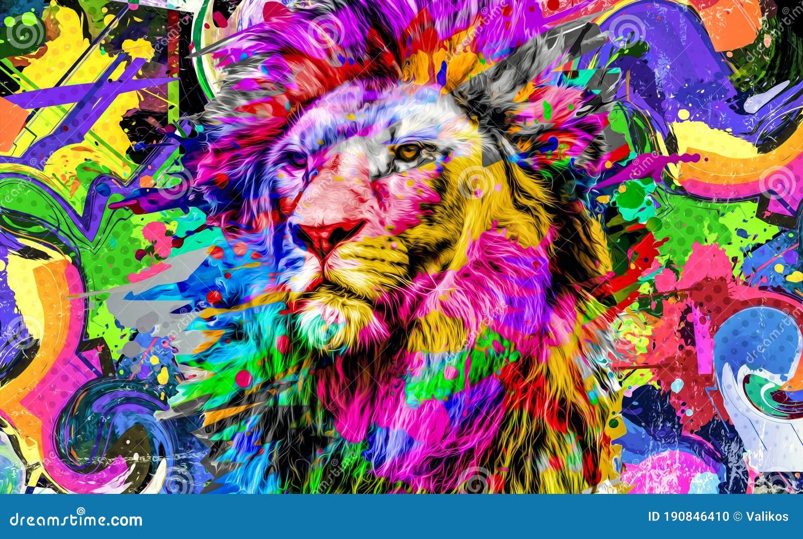 661 Colorful Lion Painting Stock Photos Free Royalty Free Stock 