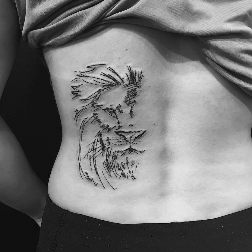colorful lion tattoo designs