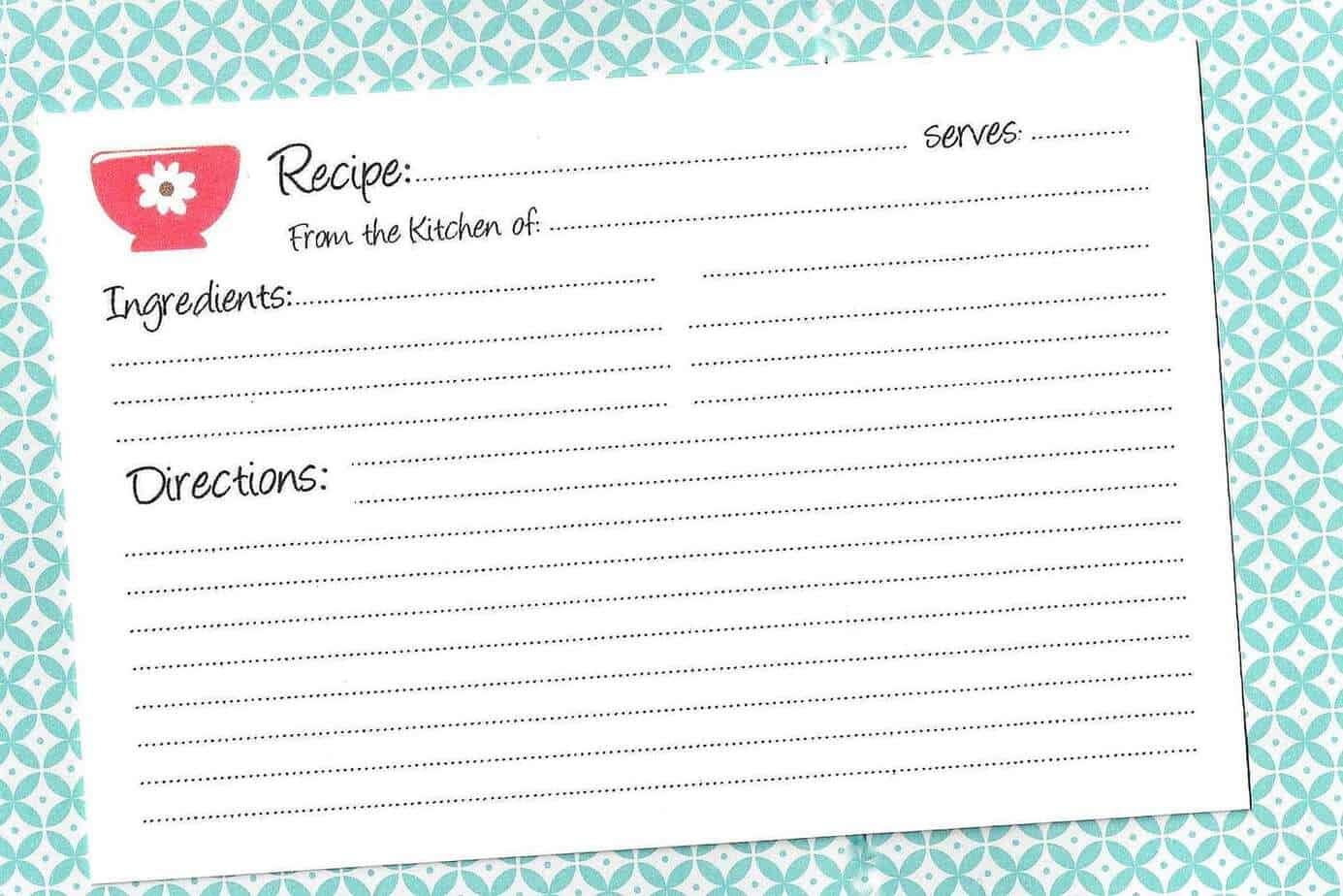 8 Free Recipe Card Templates Print To Use Word Excel Fomats