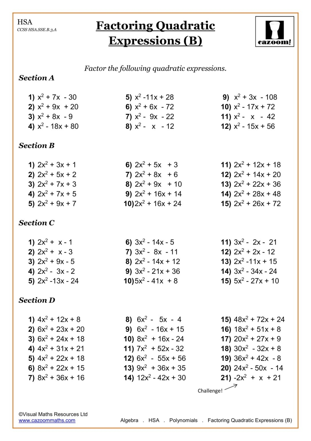 9th Grade Algebra Examples Printable Worksheets