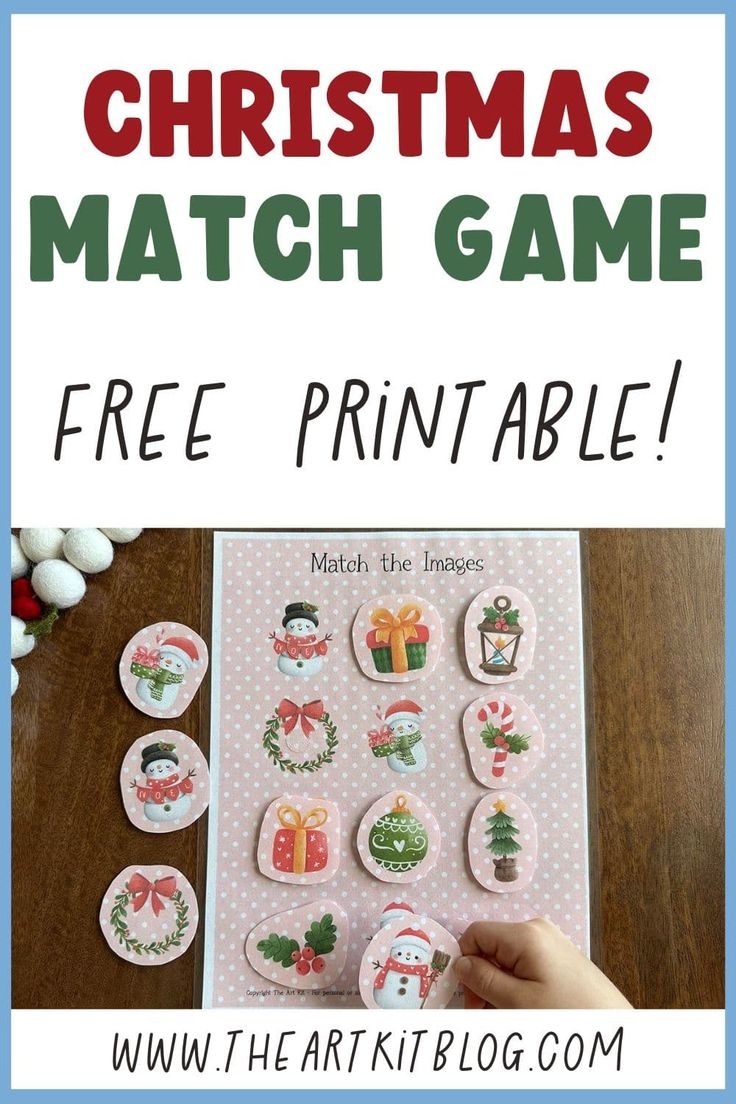 free printable christmas matching game