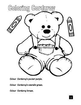 A Pocket For Corduroy Activities By Barbara Town TpT
