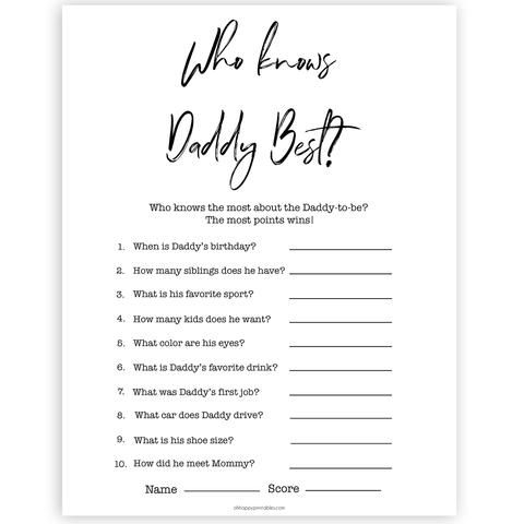 A Printable Baby Shower Game With The Words Who 39 s Boss And Question
