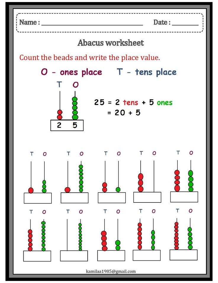 Abacus Math Worksheet For Class 1
