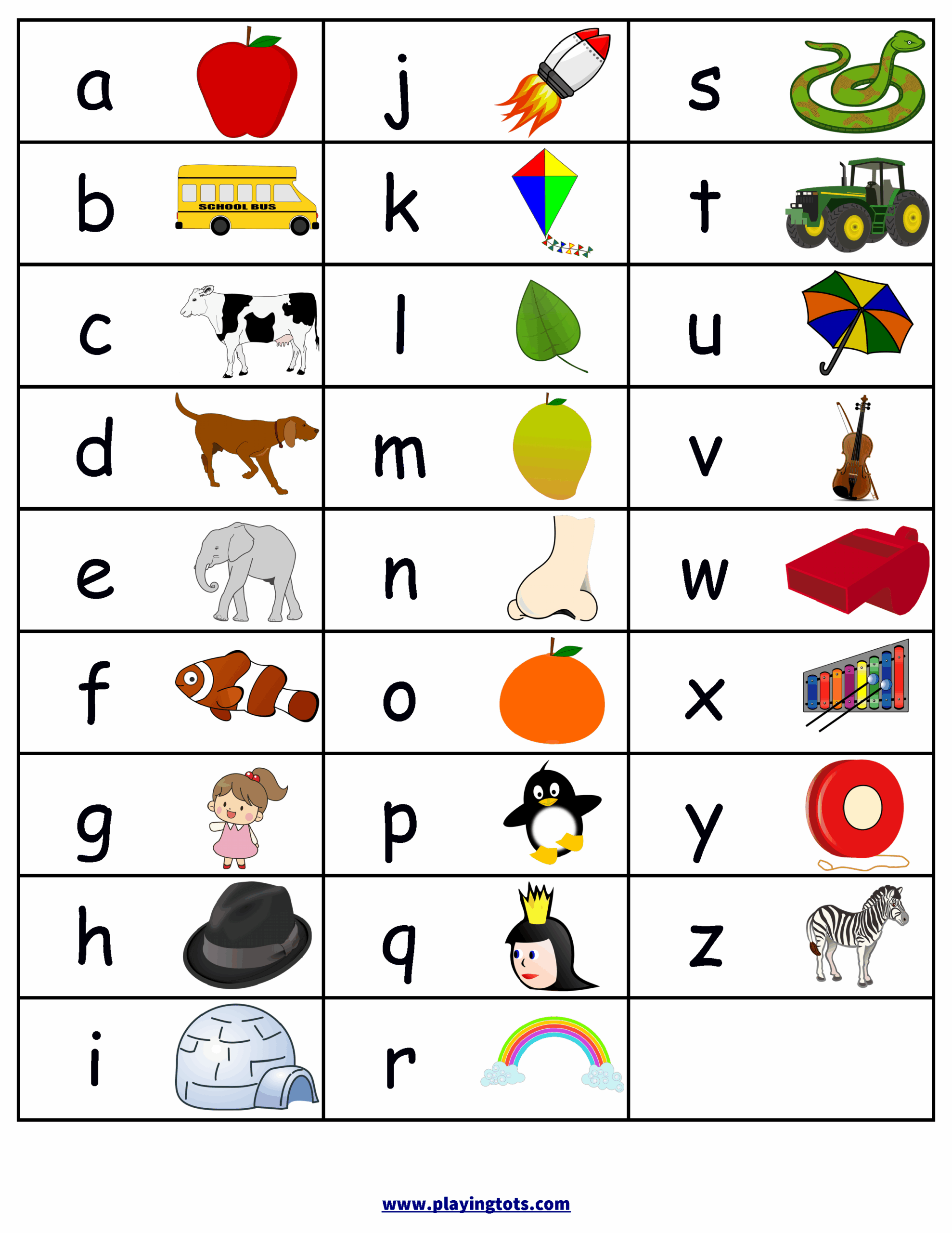 abc pictures printable