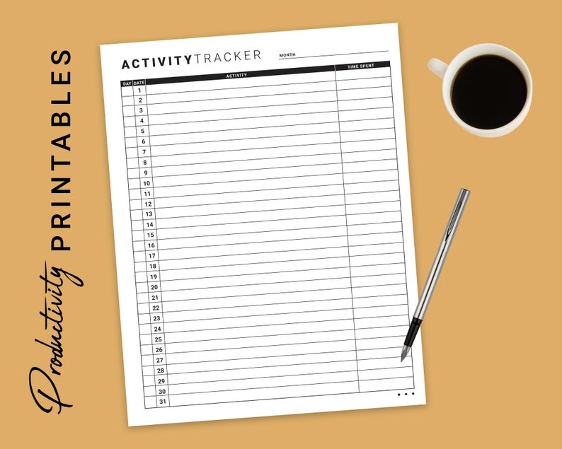 activity tracker printable
