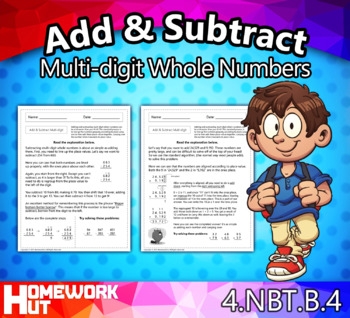 Add And Subtract Multi digit Whole Numbers Worksheets By Homework Hut