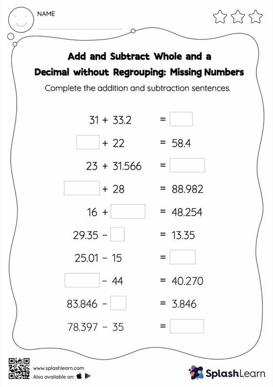 Add And Subtract Whole Numbers Worksheet Prntbl 