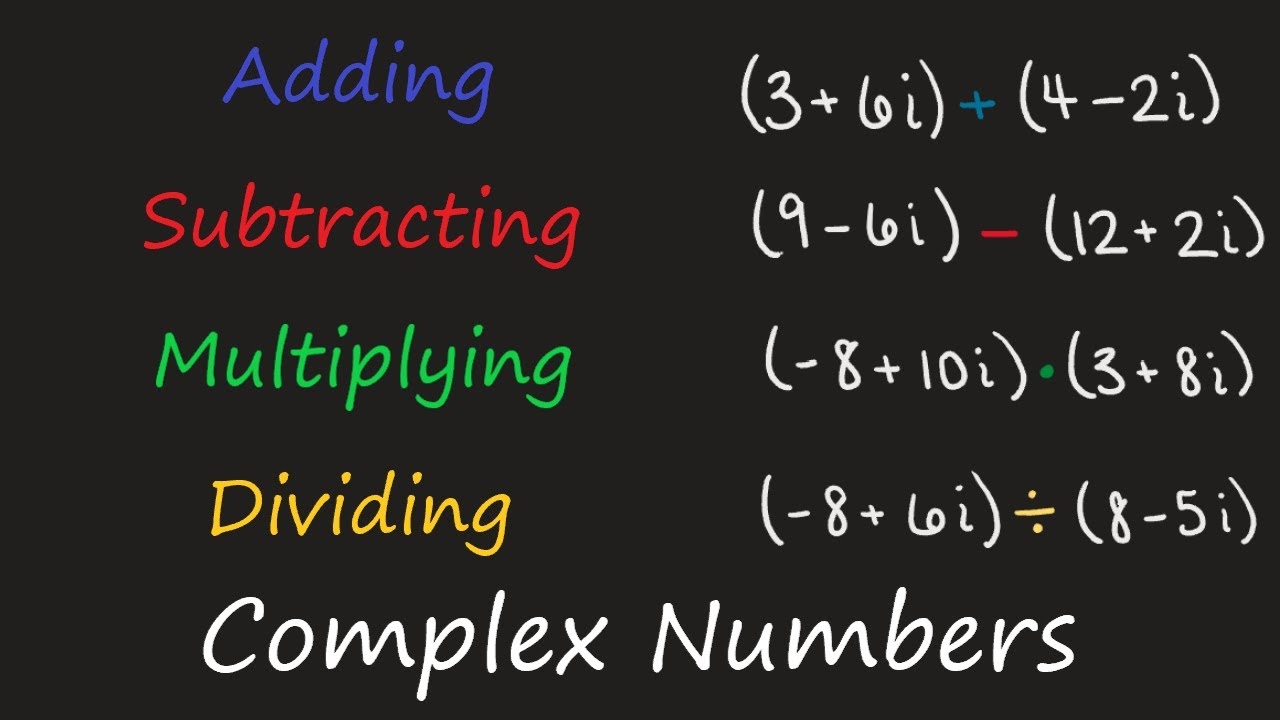Add Subtract Multiply Divide Complex Numbers Worksheet Free 