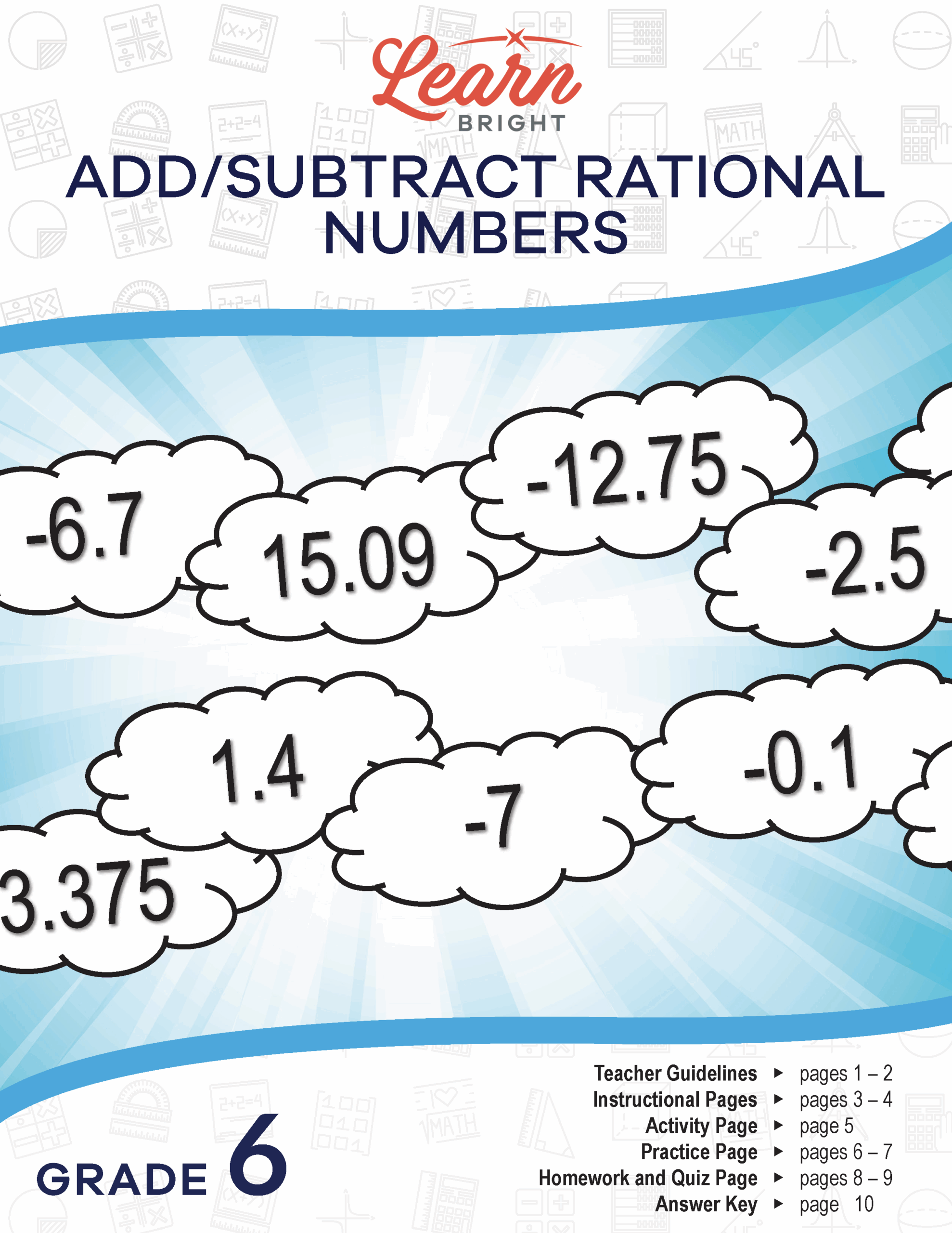 add and subtract rational numbers worksheets