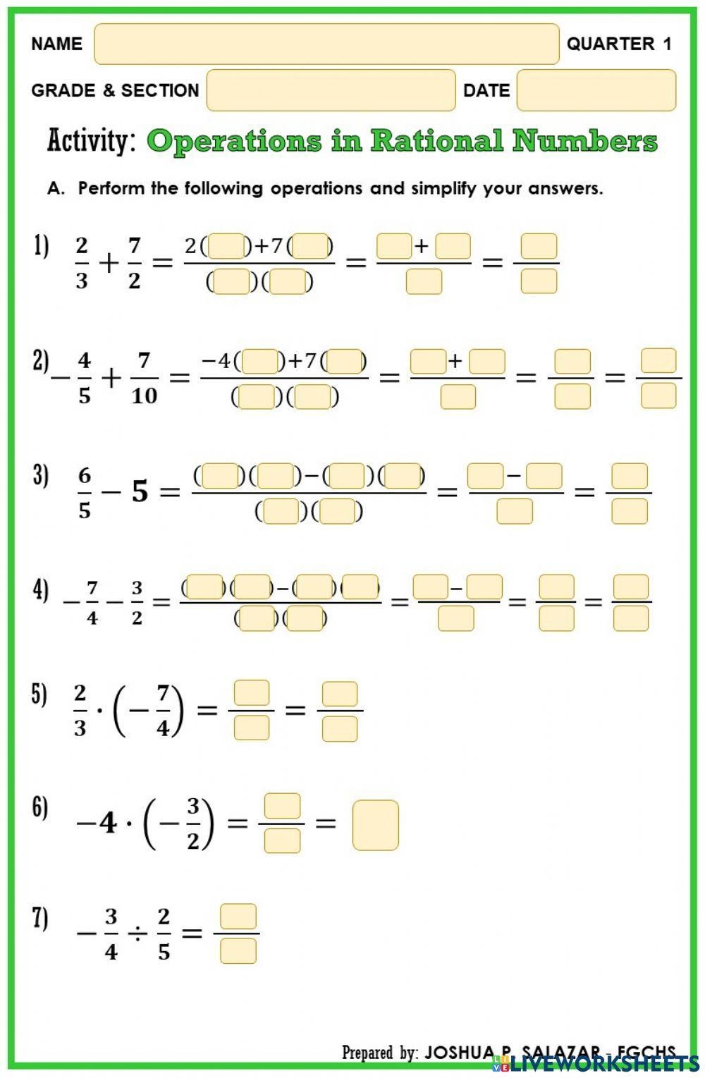 operations with rational numbers worksheet pdf