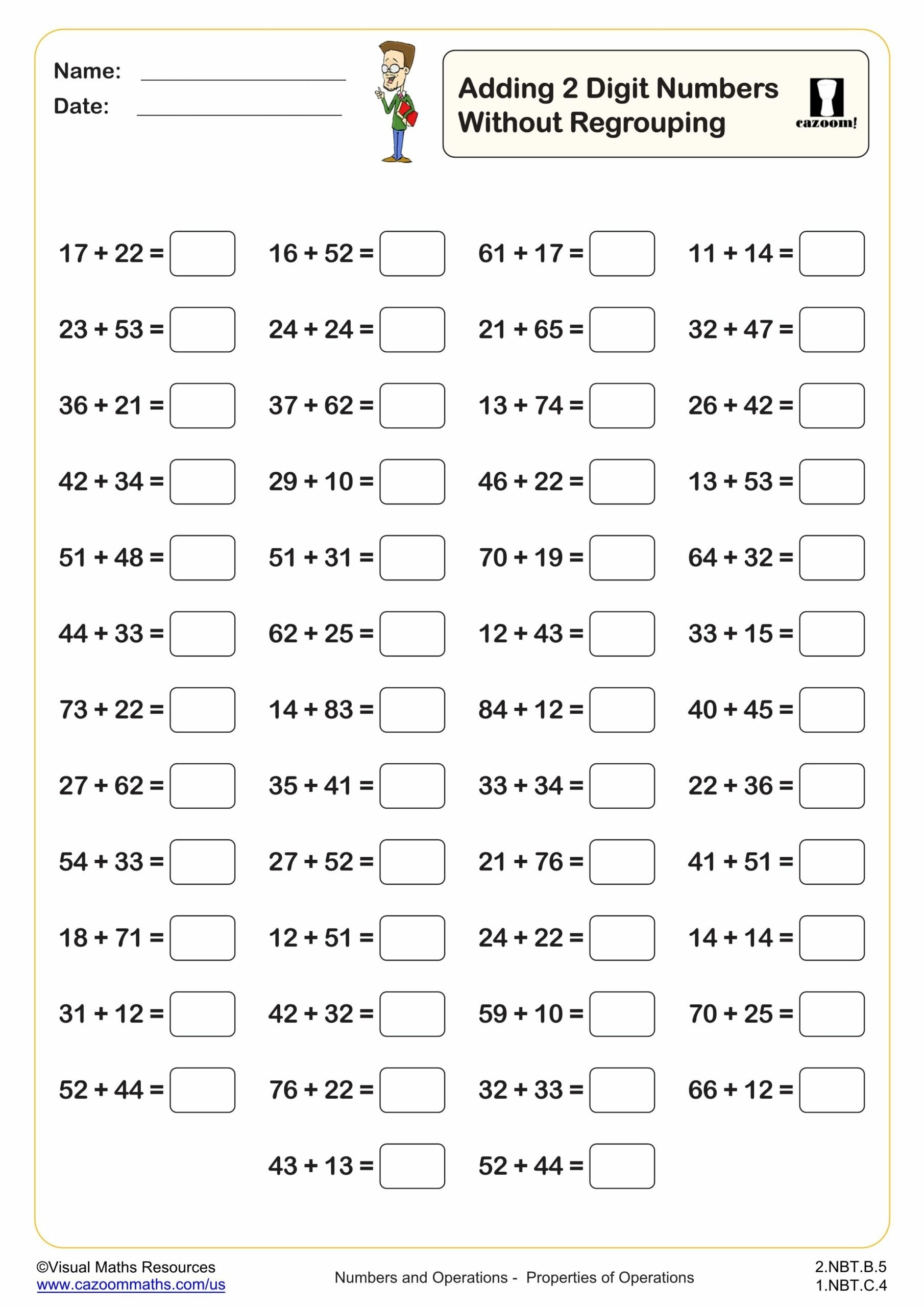 Adding And Subtracting 3 Digit Numbers Without Regrouping Worksheets 