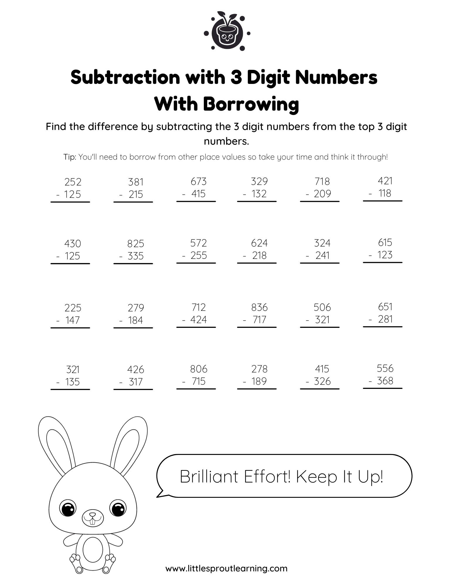 Adding And Subtracting 3 Digit Numbers Word Problems Free Worksheets 