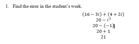 Adding And Subtracting Complex Numbers Worksheet pdf And Answer Key