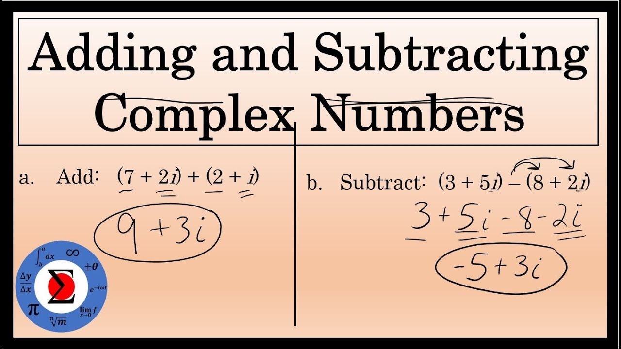 add and subtract complex numbers worksheet