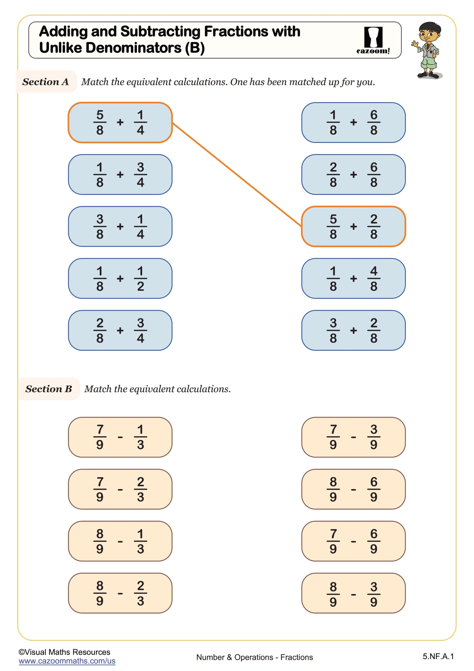 adding and subtracting mixed numbers with unlike denominators worksheets
