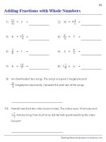 Adding Fractions With Whole Numbers Worksheets Worksheets Library