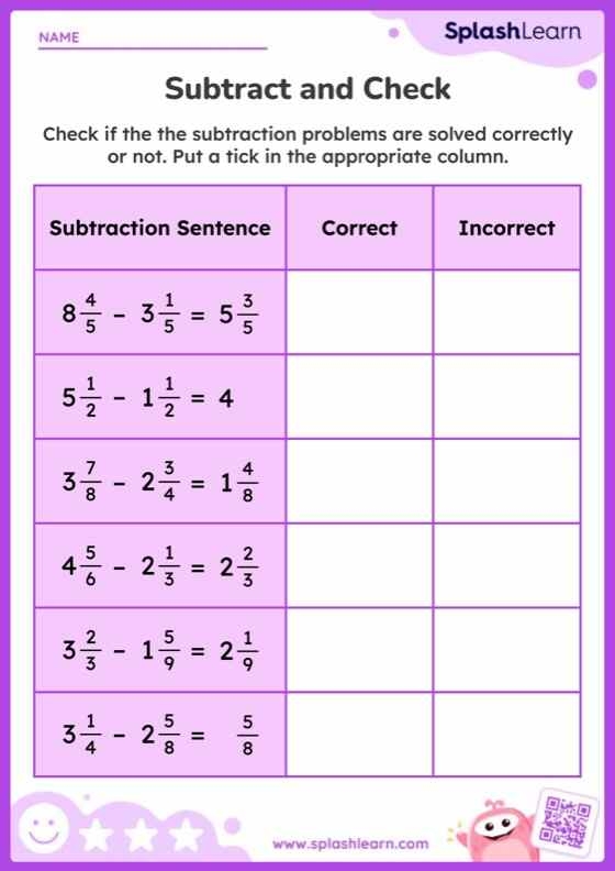 subtract mixed numbers with regrouping worksheet