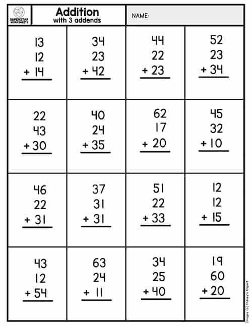 adding multi digit numbers worksheets