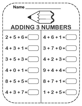 Addition Adding 3 Numbers FREE Printable Worksheets Worksheetfun