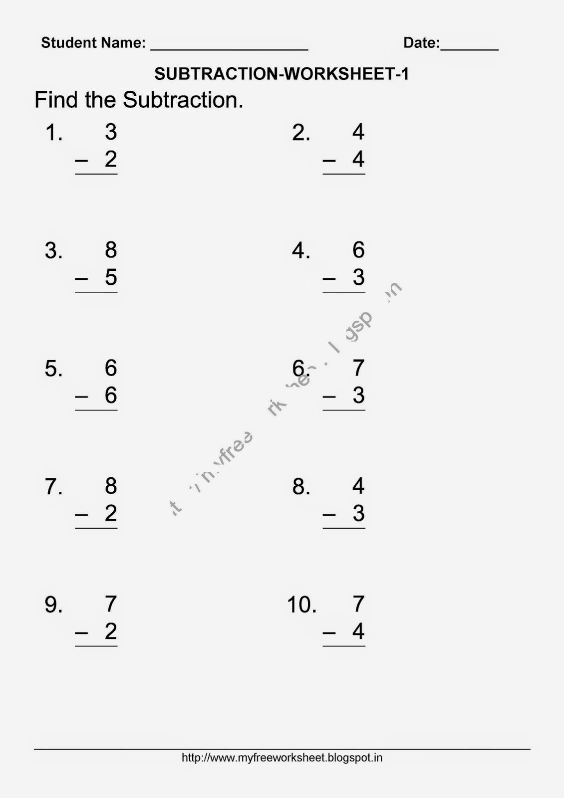 Addition And Subtraction Of Whole Numbers Worksheets Printable 