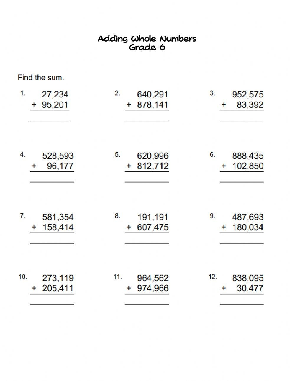 Addition Math Worksheets With Math Practice Exercises And Word 
