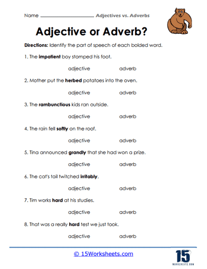 Adjectives Vs Adverbs Worksheets 15 Worksheets Worksheets Library