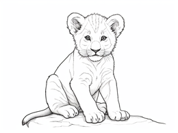 Adorable Lion Cub Coloring Page Coloring Page