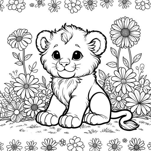 Adorable Lion Cub Coloring Page Lulu Pages