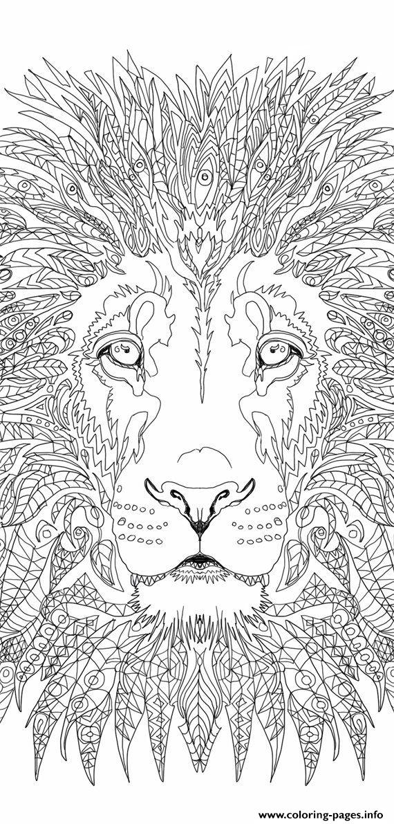 lion adult coloring page