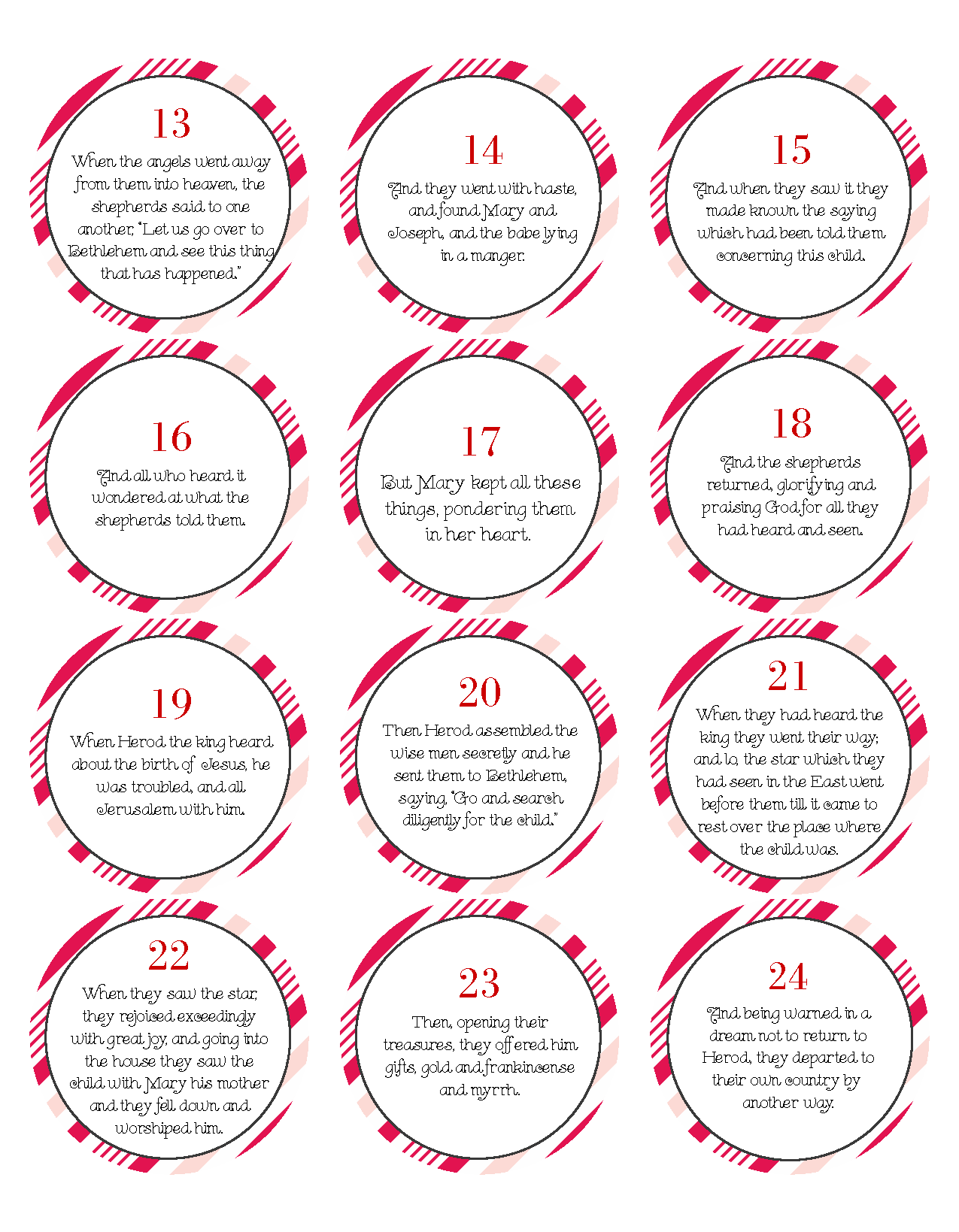 Advent Calendar Printable Template