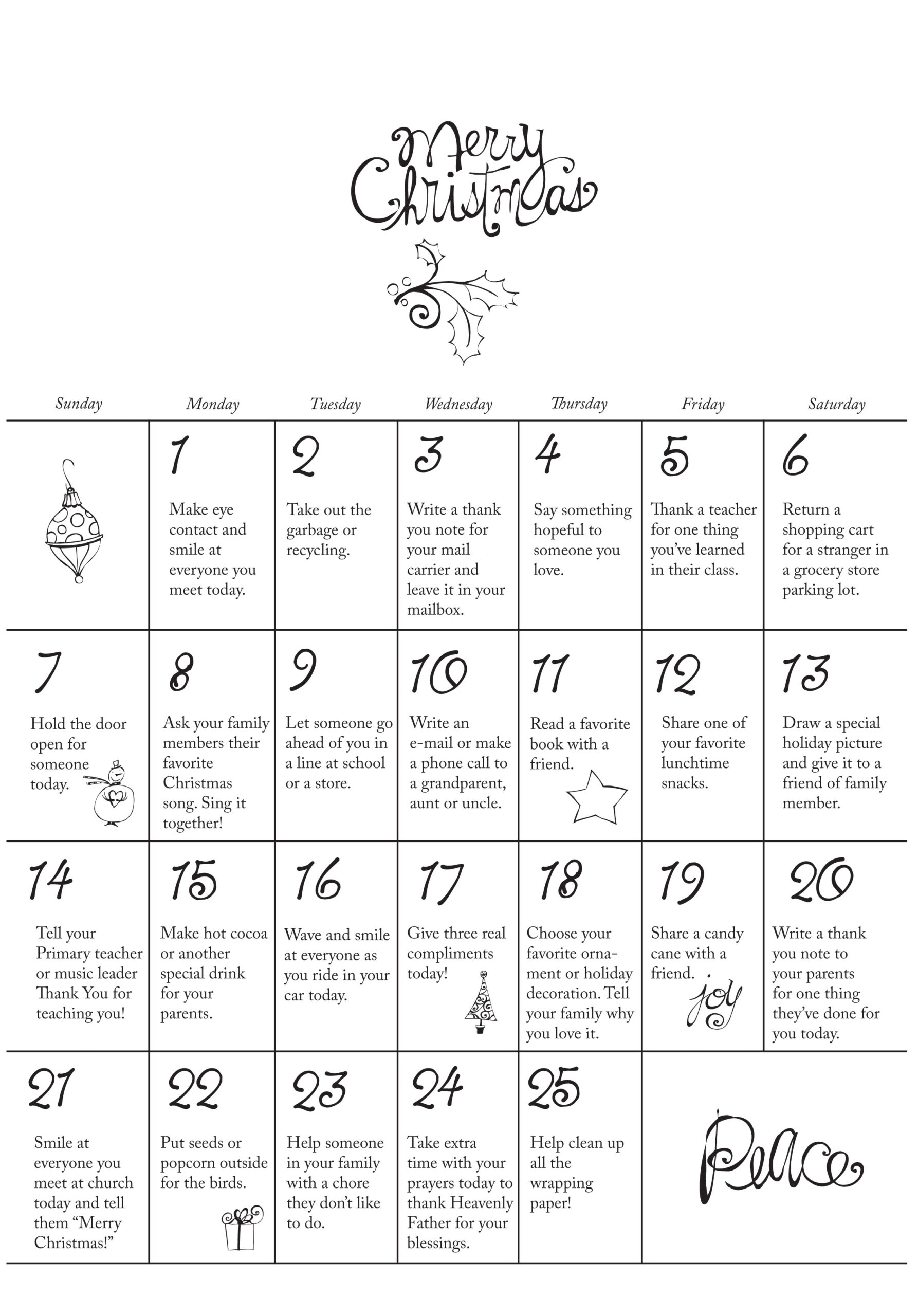 Advent Calendar Verses Printable Zayne Hope