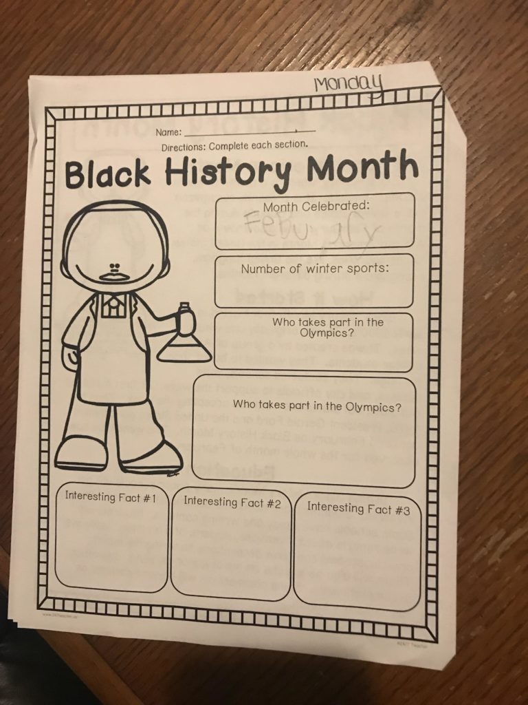 African American Black History Month Printable Activities