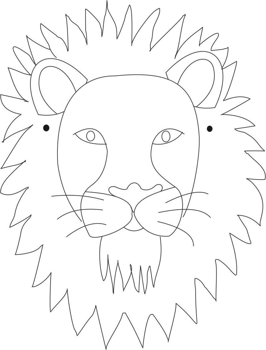 African Lion Face Coloring Sheet Coloring Pages