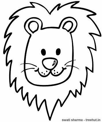 African Lion Face Coloring Sheet Coloring Pages