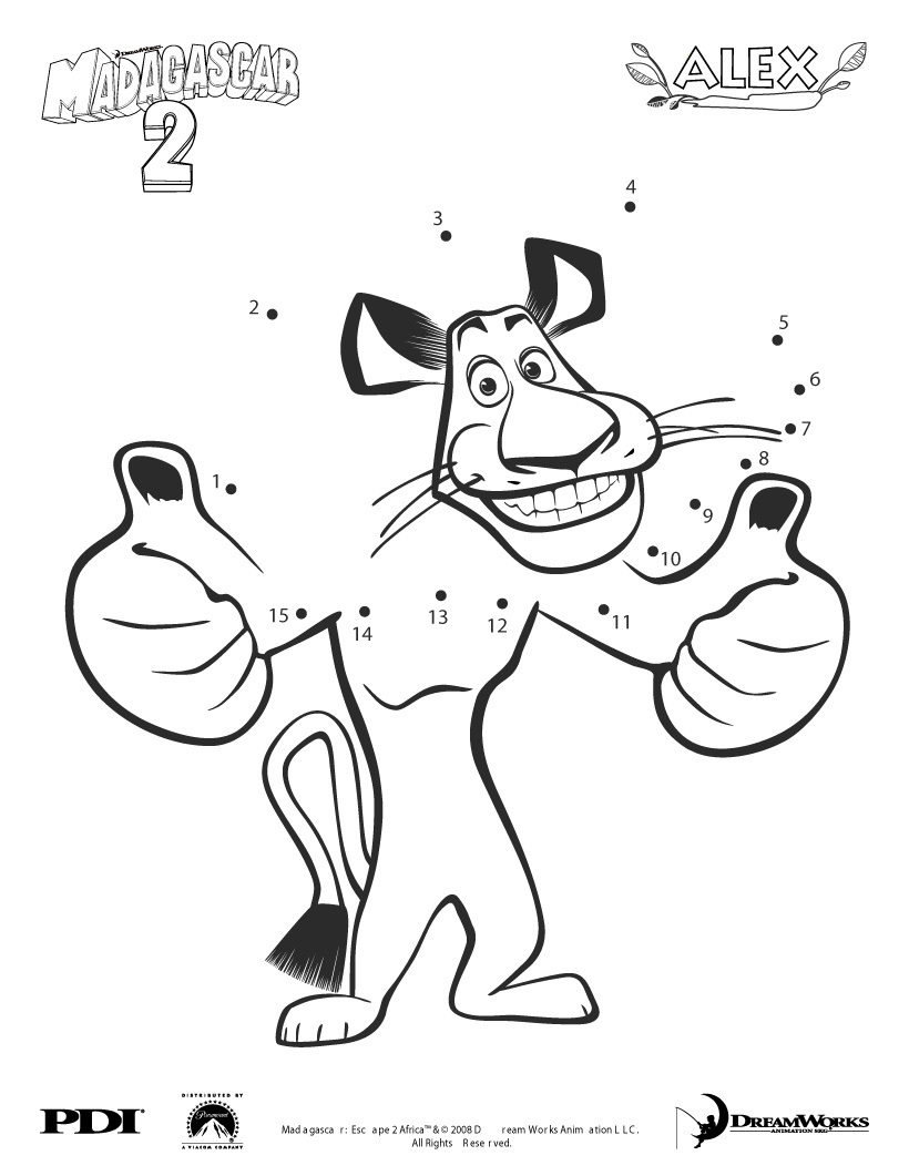 Alex Madagascar Lion Coloring Pages