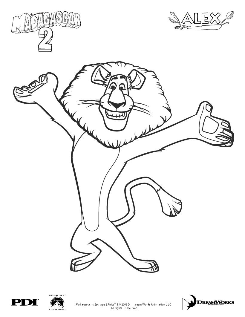 Alex Madagascar Lion Coloring Pages