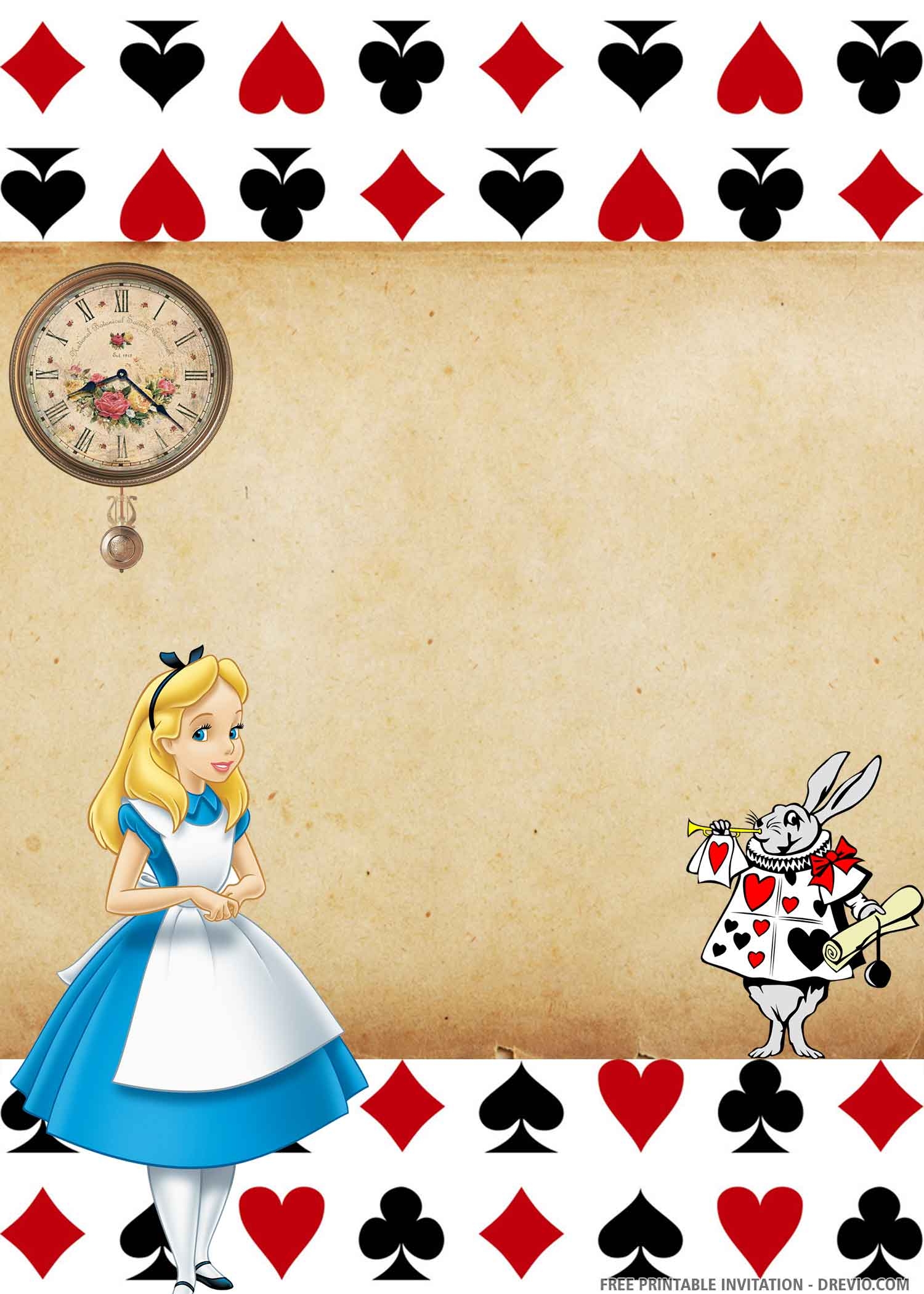 Alice In Wonderland Invitation Template Free Get What You Need For Free