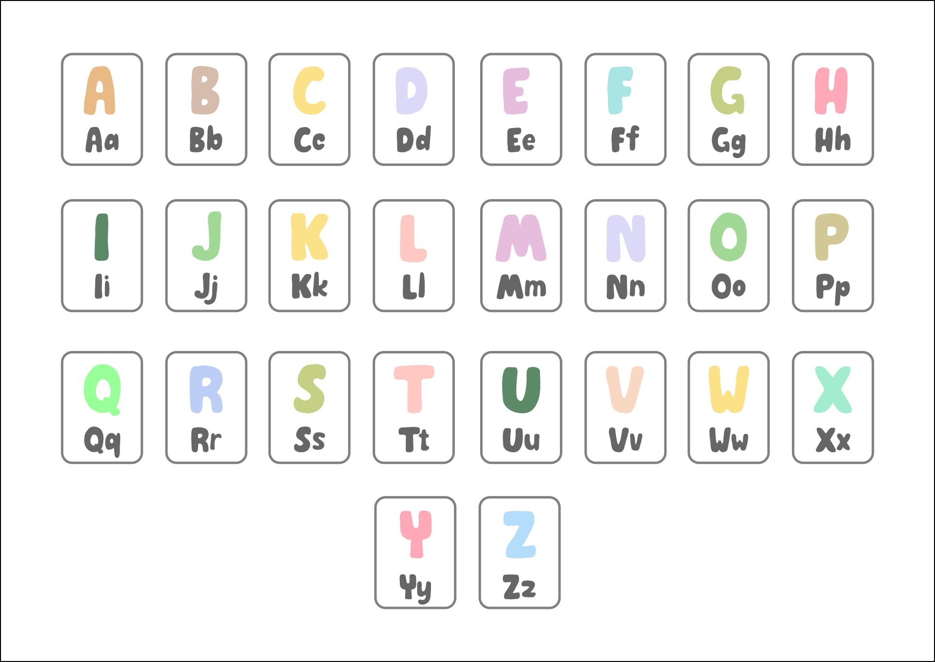 alphabet picture cards free printable