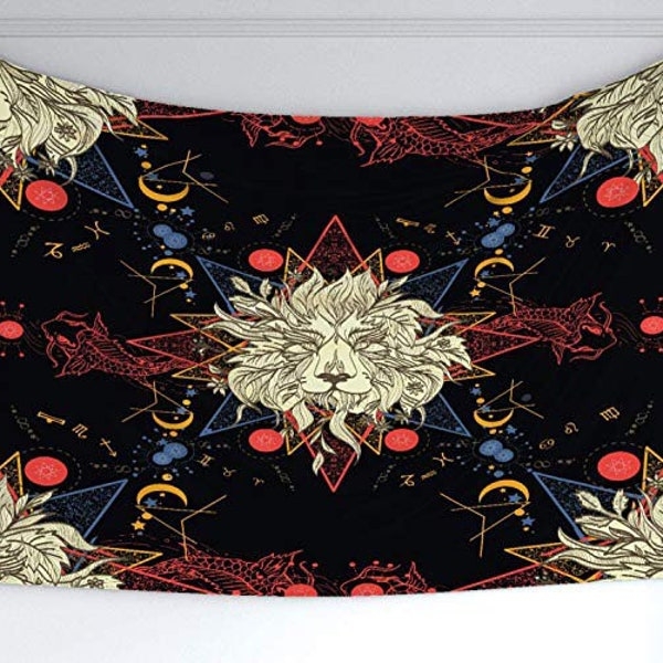 Antique Lion Tapestry Etsy