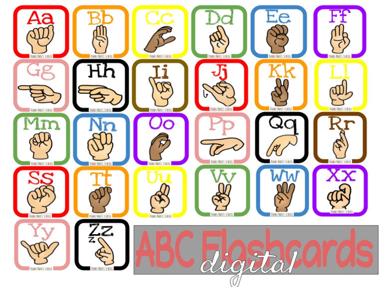 alphabet with pictures flashcards printable