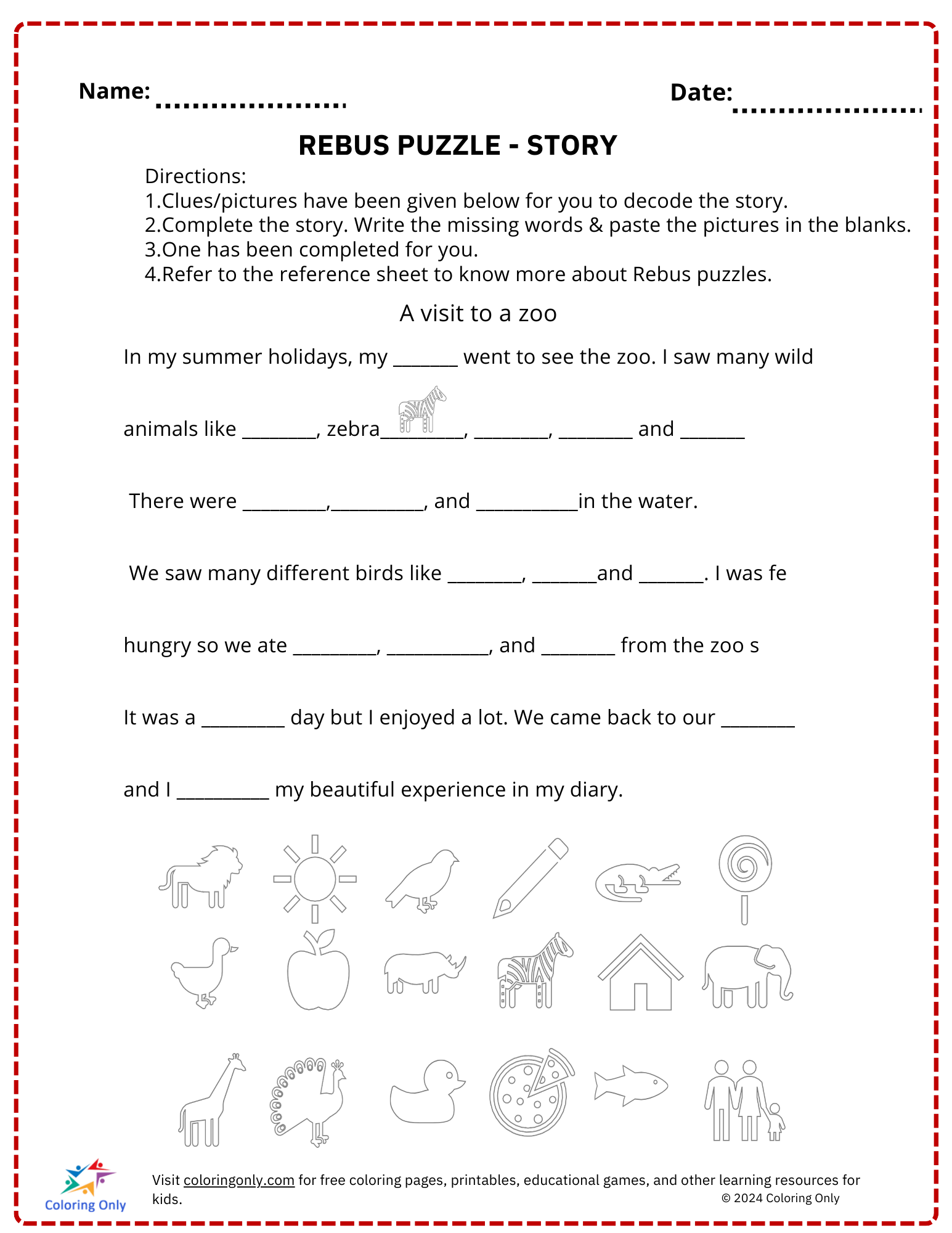 Australia Beaches Free Printable Worksheet