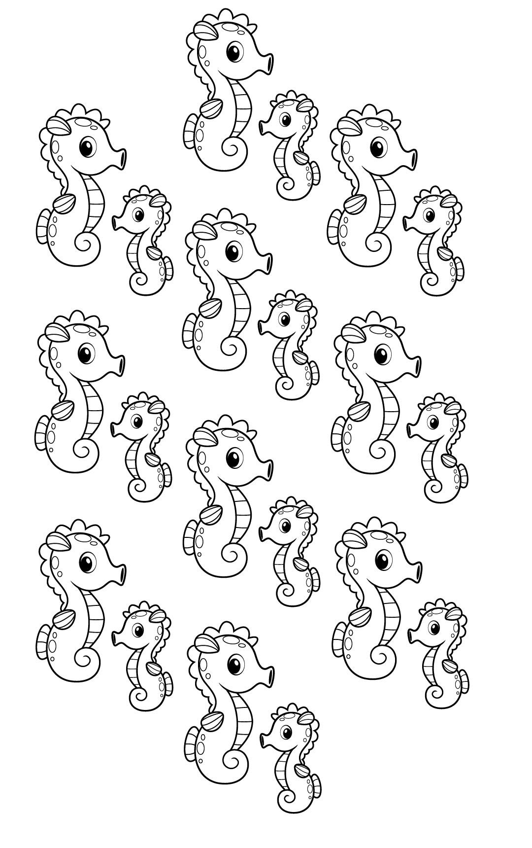 Baby Seahorses Coloring Page Free Printable Coloring Pages