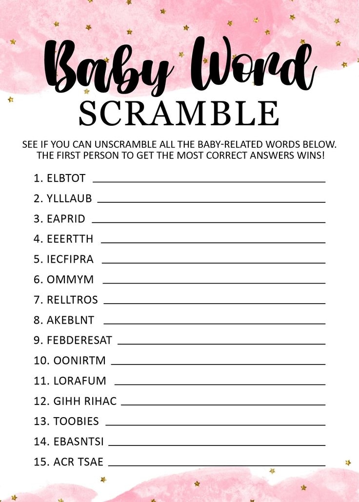 free printable blue baby scramble game