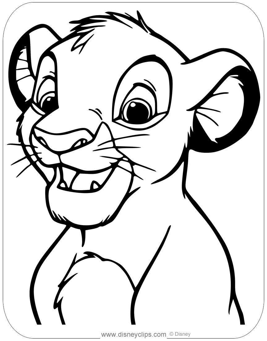 Baby Simba Lion King Coloring Pages Free Coloring Page