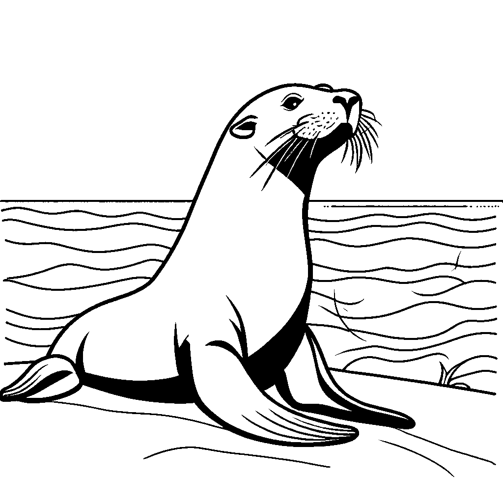 Basic Sea Lion Coloring Page Lulu Pages