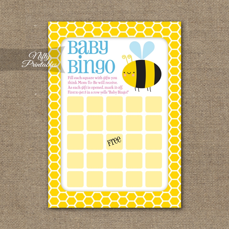 free printable bumble bee baby shower games